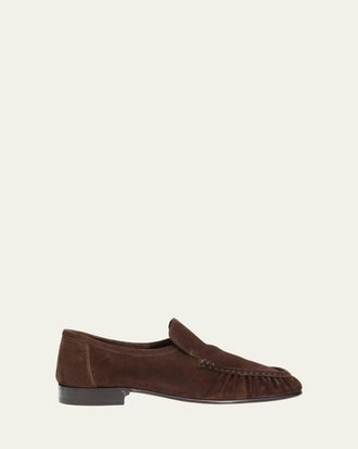 The Row Soft Moccasin Two Suede Loafers