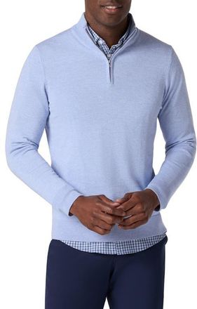 Mizzen+Main Heritage Quarter Zip Sweater in Cloud Blue Heather at Nordstrom, Size X-Large
