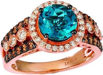 Le Vian 14K Rose Gold 2.68 Ct. Tw. Diamond & Topaz Royal Blues Ring