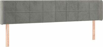 vidaXL Cabecero Con Led De Terciopelo Gris Claro 203x16x78/88 Cm Vidaxl