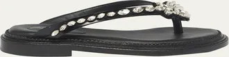 Simone Rocha Flower Embellished Thong Flat Sandals