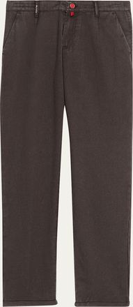 Kiton Mens Washed-Effect Wool Four-Pocket Pants