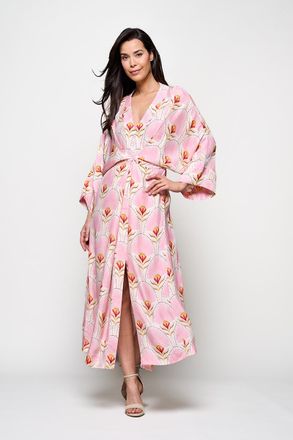 Mart Visser Caroline Tensen Islay Kimono Jurk Lichtroze / Multi