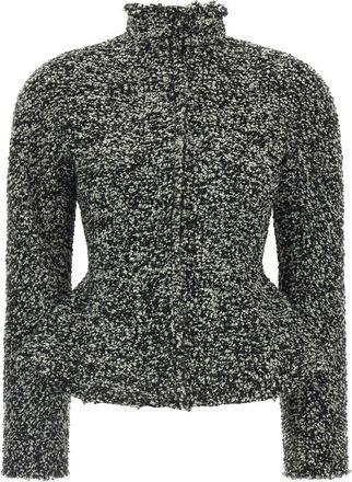 Alberta Ferretti Dark Grey Mock Collar Jacket