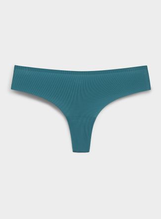 Miiyu Womens Mini-rib laser-cut thong Recycled nylon