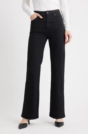 Frame Denim The Arrow High Waist Relaxed Bootcut Jeans in Black at Nordstrom Rack, Size 29