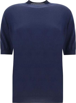 Bottega Veneta Maglia - Dames - Ronde hals truien - Blauw - XS - Truien & Vesten