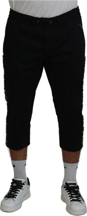 Dolce & Gabbana Luipaardprint Cropped Broek - Heren - Vrijetijds broeken - Zwart - L - Katoen - Broeken