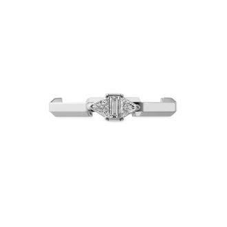 Gucci Rings, female, Gray, 50 MM, Ybc744971002 - White gold 18kt, diamonds - Link to Love ring in 18kt white gold and diamonds