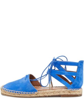 Aquazzura lace-up suede espadrilles - Blue