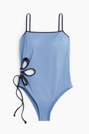 H&M Badeanzug mit Cut-out und wattierten Cups - Hellblau