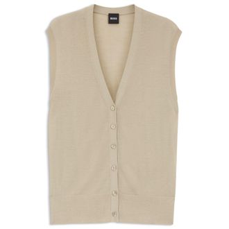BOSS Knitted vest with merino wool