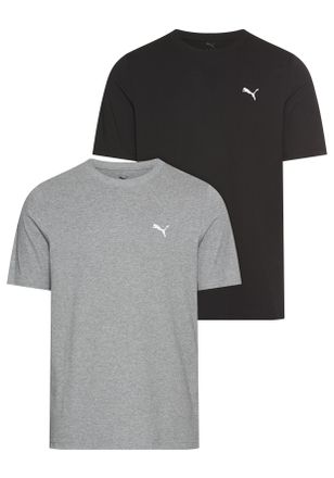 Puma T-Shirt PUMA ESS LOGO TEE MULTIPACK M, Herren, Gr. XXL, schwarz (puma schwarz, medium gray heather), Jersey, Obermaterial: 100% Baumwolle, regular fit