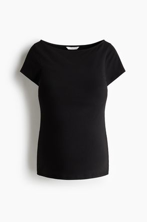 H&M MAMA Shirt mit U-Boot-Ausschnitt - Schwarz