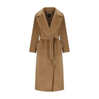 Max Mara Jassen, Dames, Bruin, S, Wol, Tempera Belted Coat