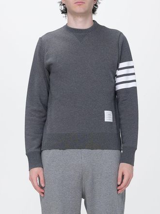 Thom Browne Felpa girocollo slim fit in cotone con iconico motivo 4-Bar