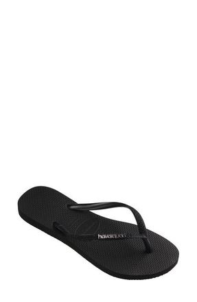 Havaianas Slim Glitter II Flip Flop in Black at Nordstrom, Size 11