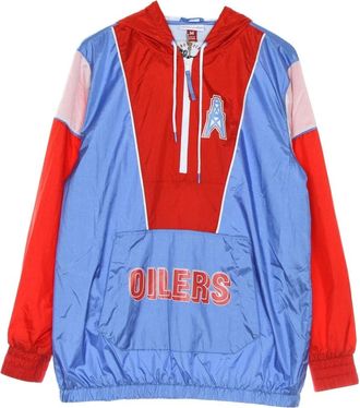 Mitchell & Ness Houston Oilers Windbreaker - Heren - Zomerjassen - Blauw - L - Polyester - Jassen