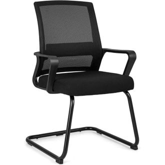 Costway Costway - Silla De Conferencia, Silla De Reuni&oacute;n Con Base Resistente Forma De Trineo, Sillas Cantilever Respaldo Ergon&oacute;mico Y Asiento Acolchado, Sopor