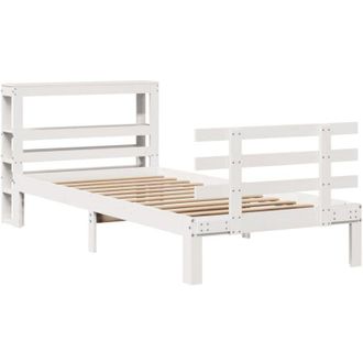 vidaXL Vidaxl - Estructura De Cama Con Cabecero Sin Colch&oacute;n Blanco 90x200 Cm