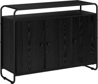 vidaXL Aparador Roble Negro 102 X 35 X 75 Cm Madera De Ingenier&iacute;a Vidaxl