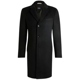 HUGO BOSS Heren, Mantels, Zwart, Maat: L Wol