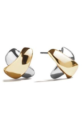 BaubleBar Melanie Mixed Metal Stud Earrings in Gold at Nordstrom