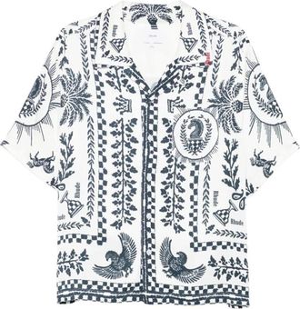 Rhude Shirt met grafische print - Heren - Korte mouwen Overhemden - Wit - M - Overhemden