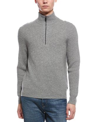 Bogner Rook Cashmere 1/4-Zip Mock Neck Sweater