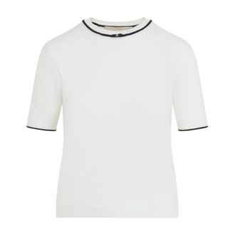 Valentino Truien & Vesten, Dames, Beige, L, Wol, Gebreid Wollen T-shirt