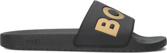 HUGO BOSS Aryeh Slippers - Heren - Sandalen - Zwart - 45 EU - Leer - Schoenen
