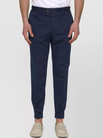 Pantaloni Torino cotton and linen regular-fit ankle-cropped trousers