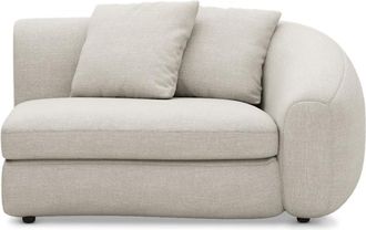 Castlery Fable Right Arm Sofa Customized, Performance Linen Weave, Sand, Spill Resistant, Ultra Deep Seats for Castlery Sofas