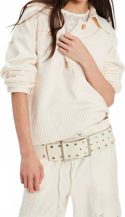 Free People Womens Trading Up Polo Shirt In Cream