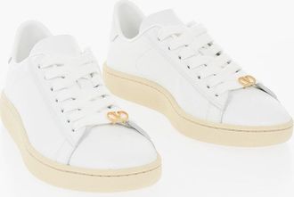 Valentino Low Leather Sneakers with Rubber Sole Valentino