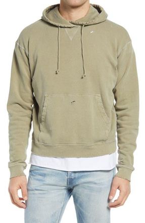 John Elliott + Co Folsom Distressed Hoodie in Olive at Nordstrom, Size Medium
