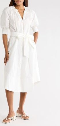 Ramy Brook Kleo Puff Sleeve Cotton Shirtdress in Ivory at Nordstrom Rack, Size X-Small