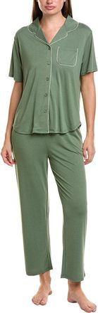 Flora Nikrooz Flora By Flora Nikrooz 2Pc Solid Knit Notch Collar Pajama Set