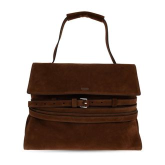 Moschino Su&egrave;de Handtas - Dames - Schoudertassen - Bruin - ONE Size - Su&egrave;de - Tassen