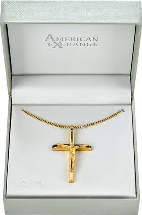 American Exchange Mens Crucifix Pendant Necklace in Gold at Nordstrom Rack