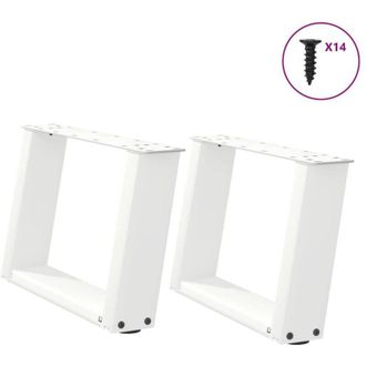 vidaXL Vidaxl - Patas Para Mesa De Centro En Forma De U (2 Unidades), Color Blanco, 40 X (30-31) Cm, Acero