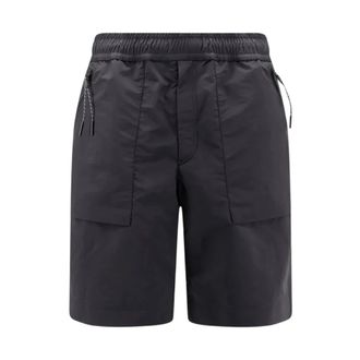 Moncler Training Shorts, male, Black, Size: XL Technical Froiss&eacute; Shorts