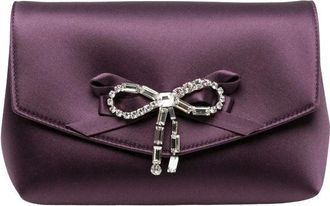 Jimmy Choo London Soft Bow Mini Bag - Dames - Tassen - Paars - Maat: ONE Size Satijn