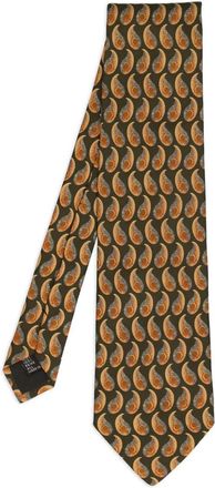 Krizia paisley-print silk tie - Neutrals