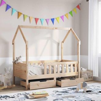 vidaXL Estructura De Cama Para Ni&ntilde;os Con Cajones Madera Pino 70x140 Cm Vidaxl