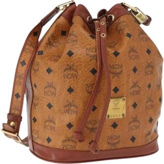 MCM Pre-owned Bucket Bags, female, Brown, Size: ONE SIZE Pre-owned Shoulder Bag