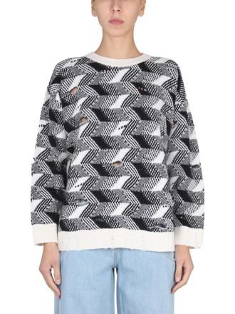 Missoni Multicolor Jacquard Crew Neck Sweater