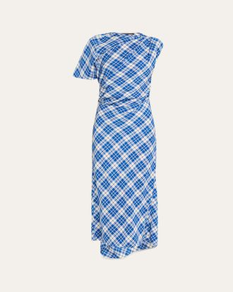 Proenza Schouler Hallie Crinkled Plaid Dress