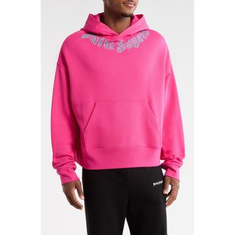 Palm Angels Arched Logo Graphic Hoodie in Pink/Light Blue at Nordstrom Rack, Size X-Small