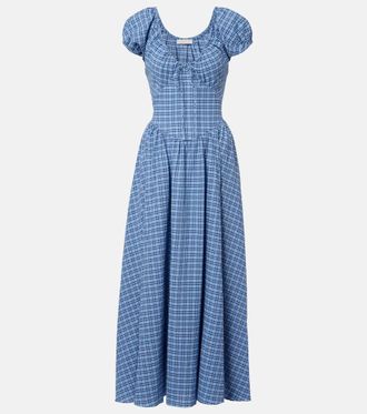 Faithfull The Brand Edessa checked cotton maxi dress